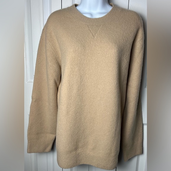 COS Sweater Yak Wool Pullover Crewneck Tan Beige Relaxed Fit Medium - Picture 3 of 9
